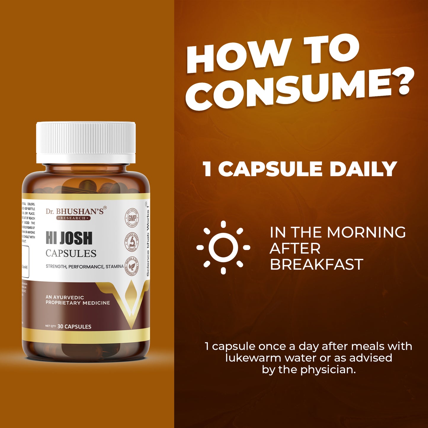 Hi Josh Capsules for Strength & Stamina - 30 Capsules