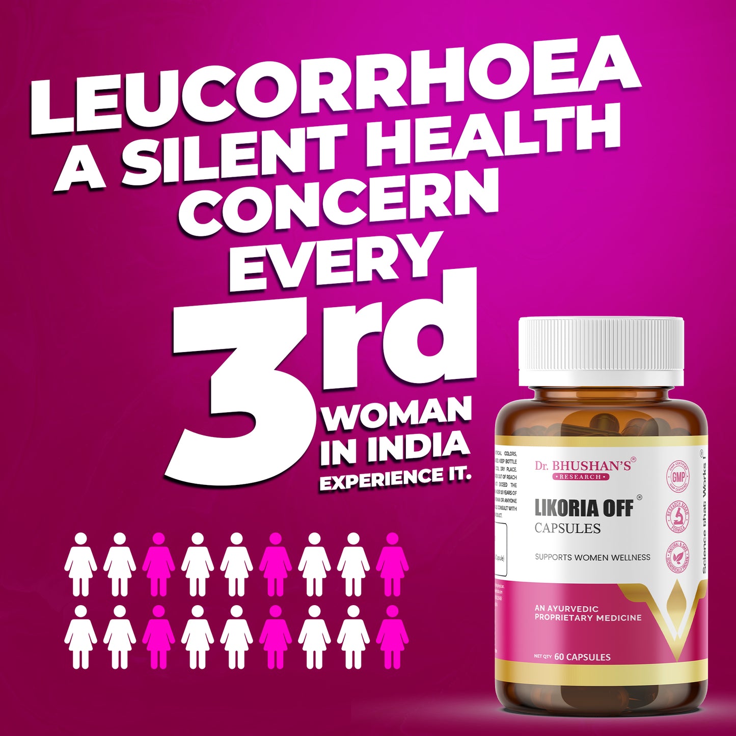 Likoria Off Capsules for Leucorrhoea - 60 Capsules