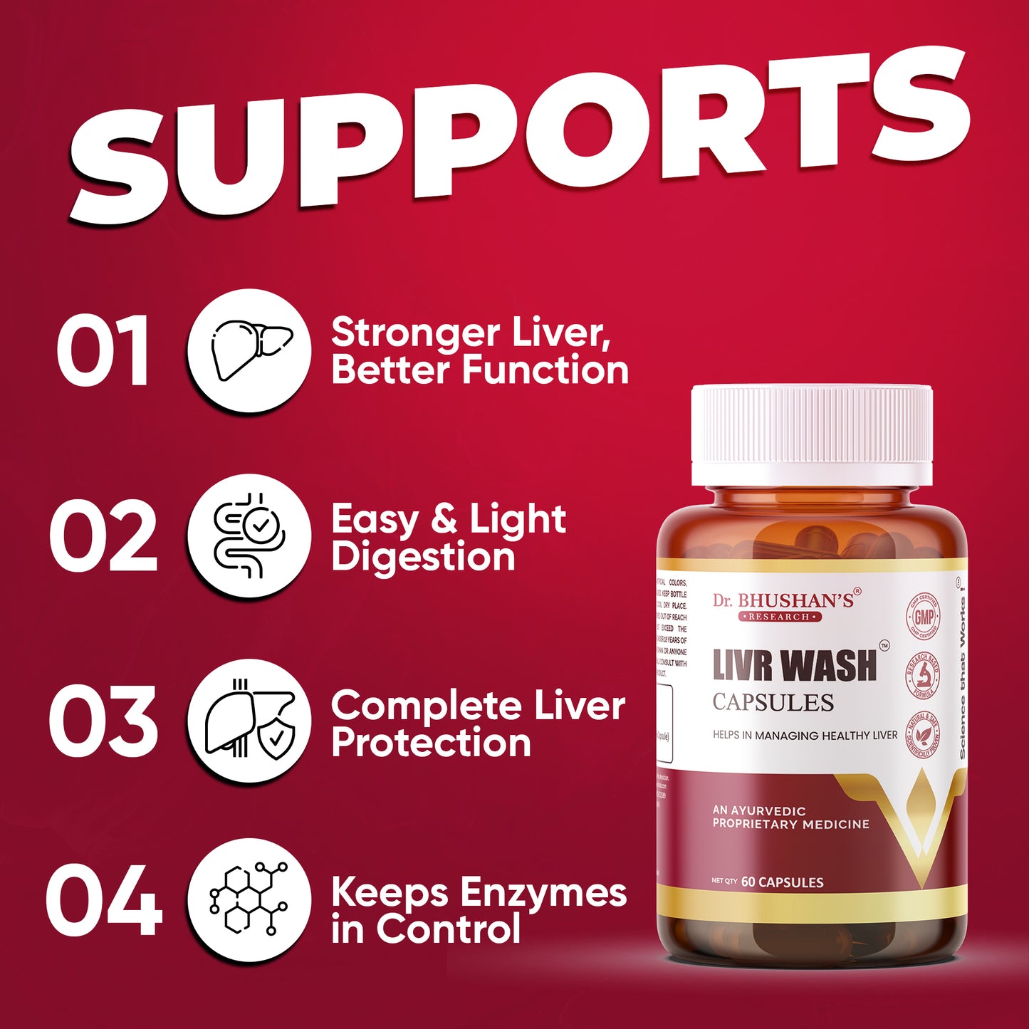 Livr Wash Capsules for Fatty Liver & Liver Detox - 60 Capsules