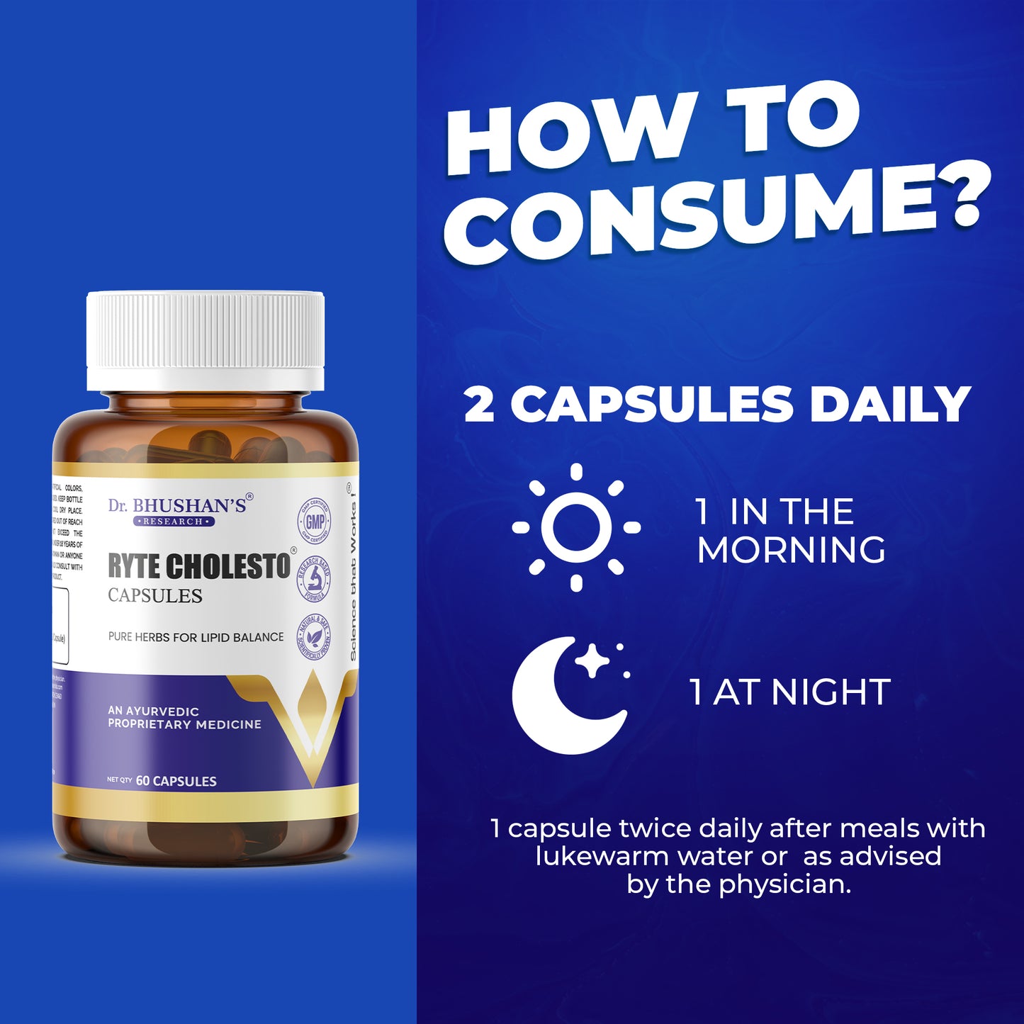 Ryte Cholesto Capsules for Cholesterol Control - 60 Capsules