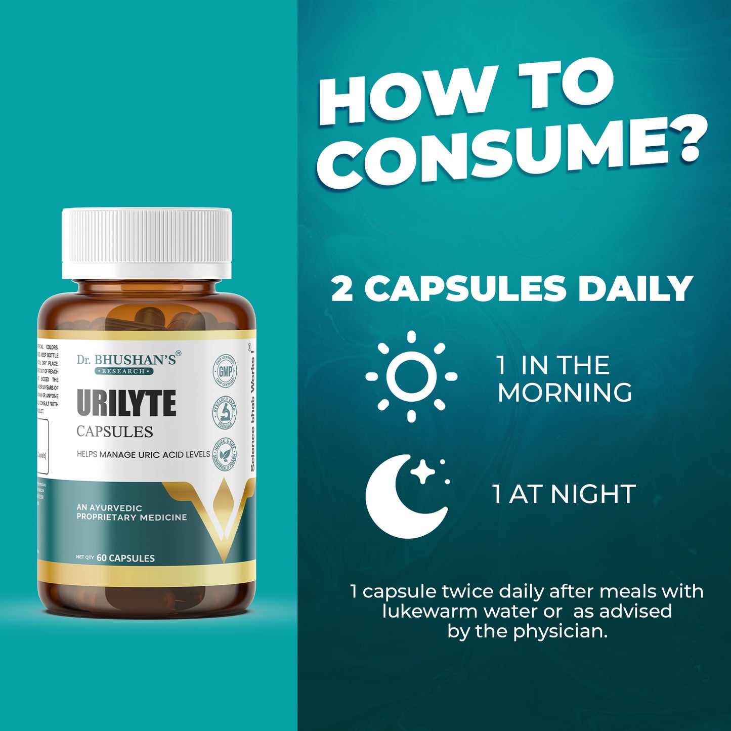Urilyte Capsule for Uric Acid - 60 Capsules