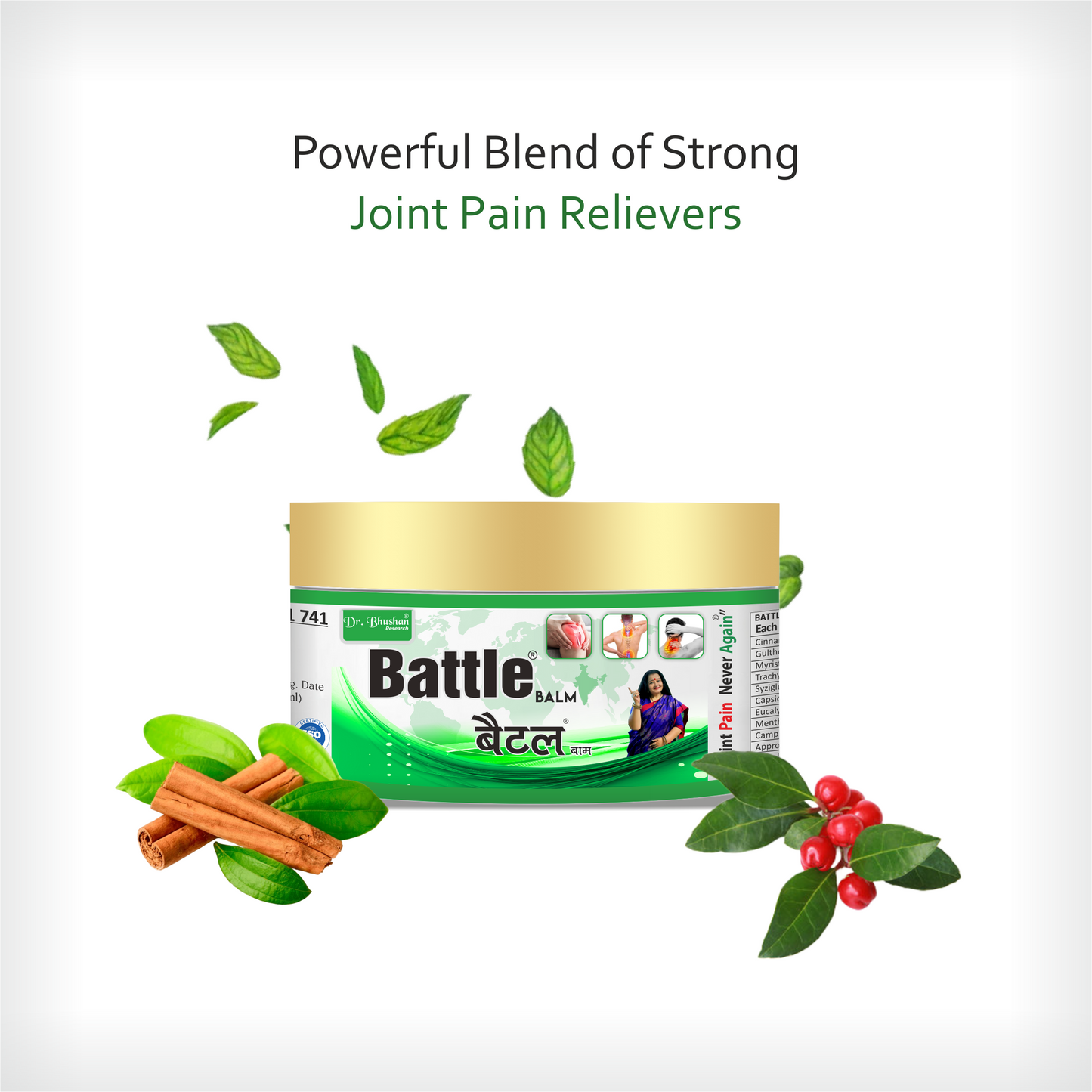 Battle Balm for Joint Pains (Knee Pain, Shoulder Pain, Back Pain) - 55 ML Pack