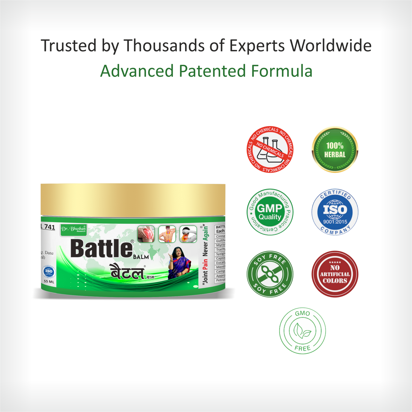 Battle Balm for Joint Pains (Knee Pain, Shoulder Pain, Back Pain) - 55 ML Pack