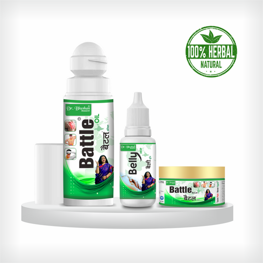 Battle Oil Trio Kit (Battle Oil+Battle Balm+Belly Drops) for Joint Pains (Knee Pain, Shoulder Pain, Back Pain)