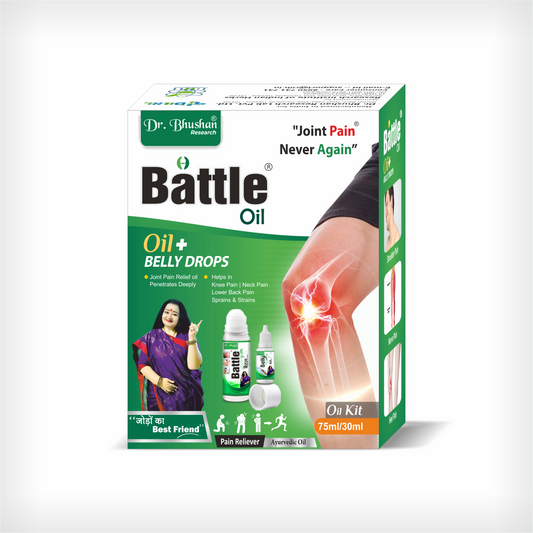 Battle Oil Duo Kit (Battle Oil + Belly Drops) for Joint Pains (Knee Pain, Shoulder Pain, Back Pain)