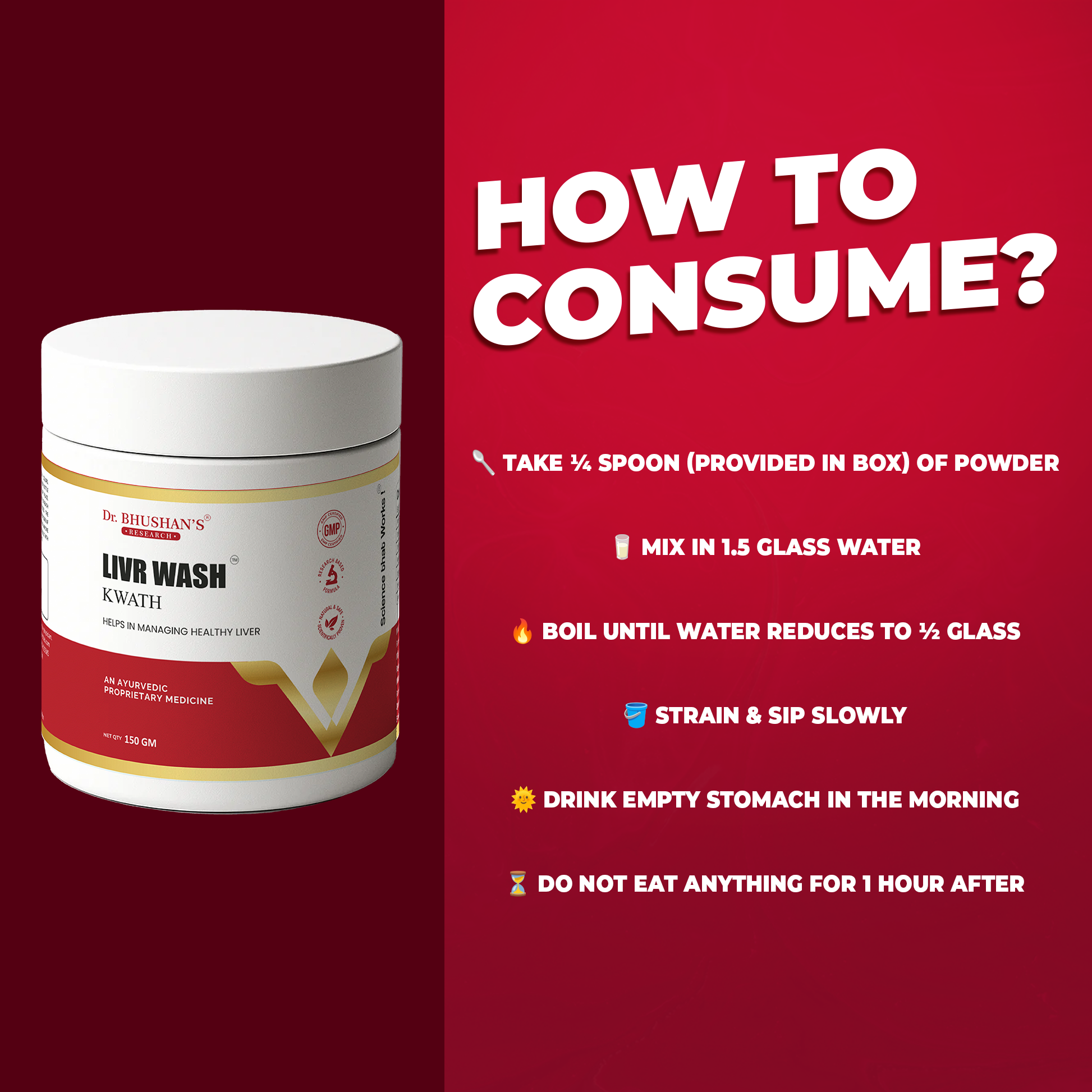 Livr Wash Kwath for Fatty Liver - 150 GM